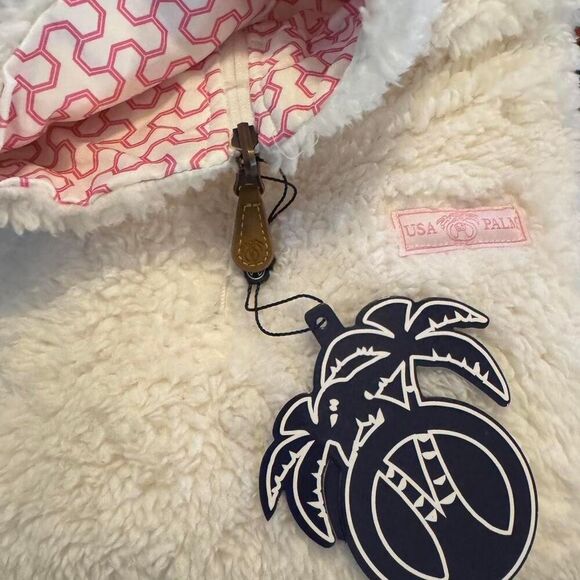USA Palm Women’s Reversible Sherpa Fleece Pullover XS White Pink 1/4 Zip NWT - Picture 7 of 7